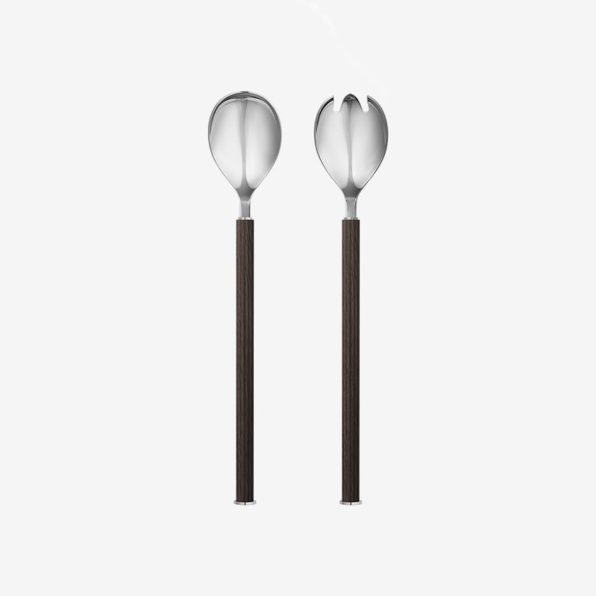 Georg Jensen | Ustensils à Salade Bernadotte - Argent et Brun