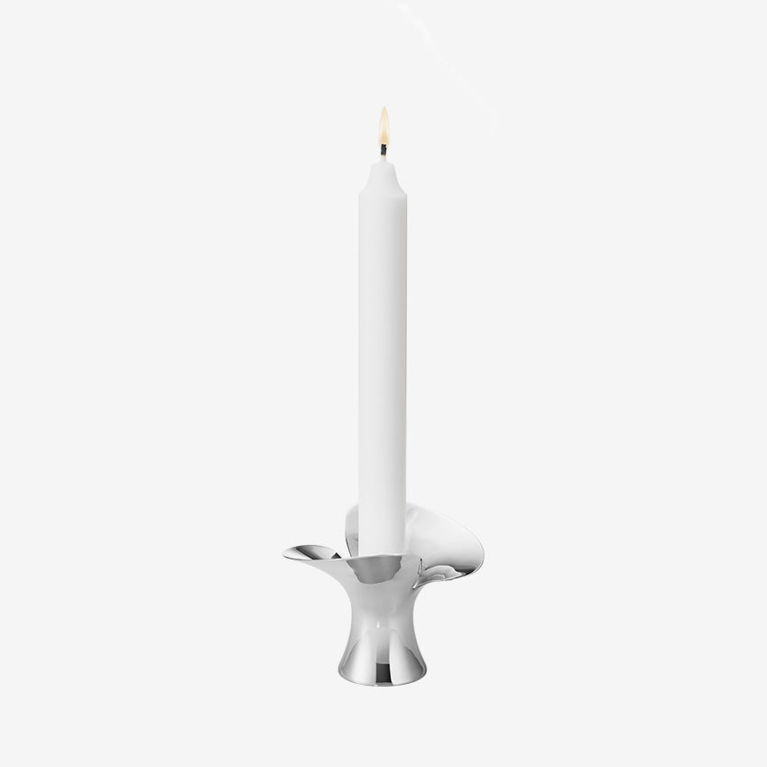 Georg Jensen | Bloom Taper Candleholder Steel 2 Pcs