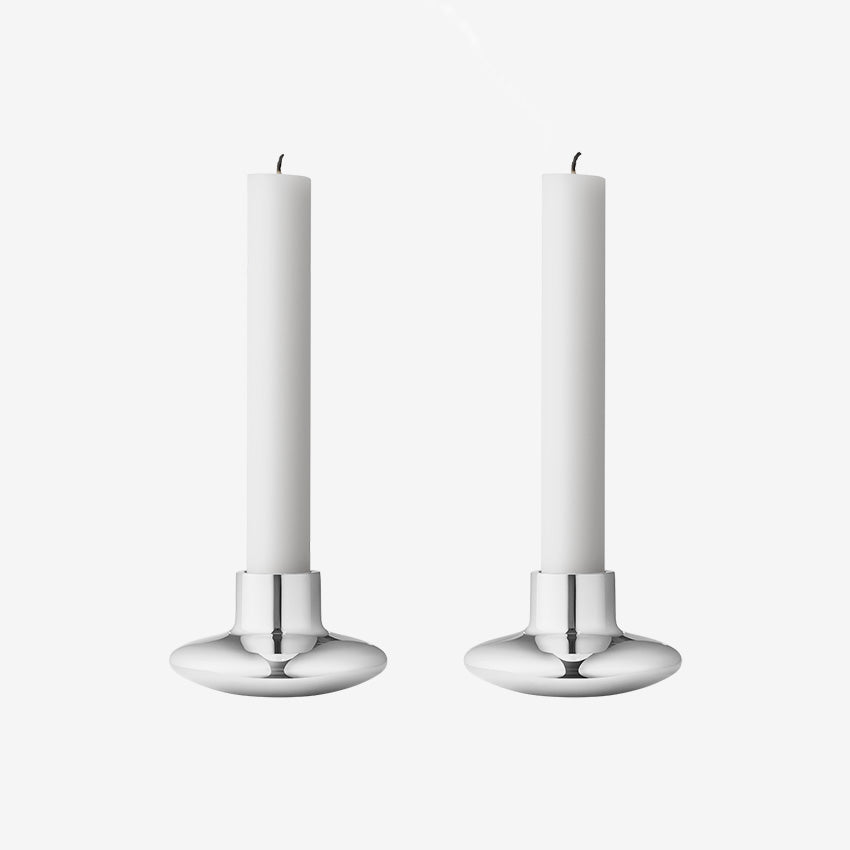 Georg Jensen | Koppel 2pc. Bougeoir en Acier Inoxydable Poli