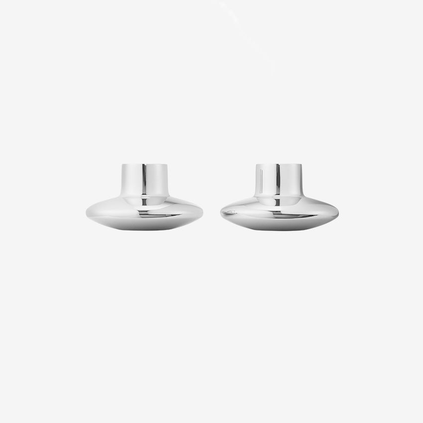 Georg Jensen | Koppel 2pc. Bougeoir en Acier Inoxydable Poli