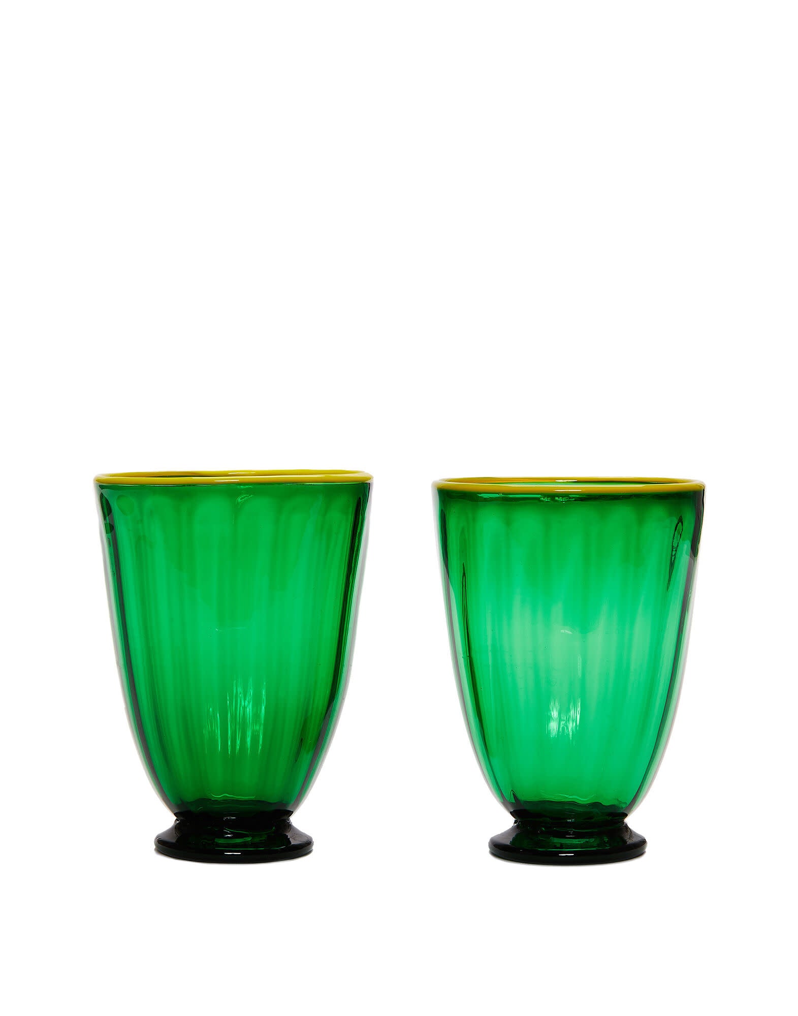 Maison Lipari LA DOUBLE J Glasses Set of 2 | Murano Glass | Green | V: 25 cl  LA DOUBLE J.