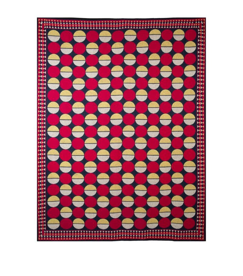 Maison Lipari LA DOUBLE J Blanket | Baize Wool | Sfere Rosso | 148x208 cm  LA DOUBLE J.
