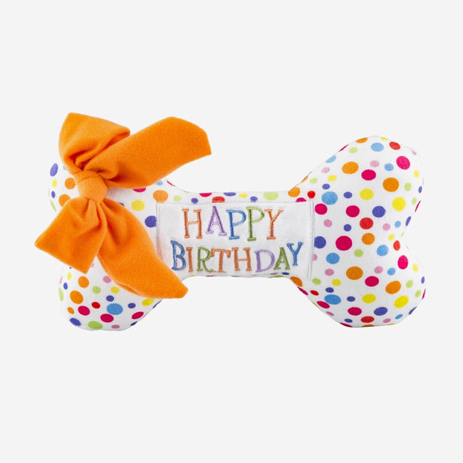 Maison Lipari Happy Birthday Bone Dog Toy - Multicolour  HAUTE DIGGITY DOG.