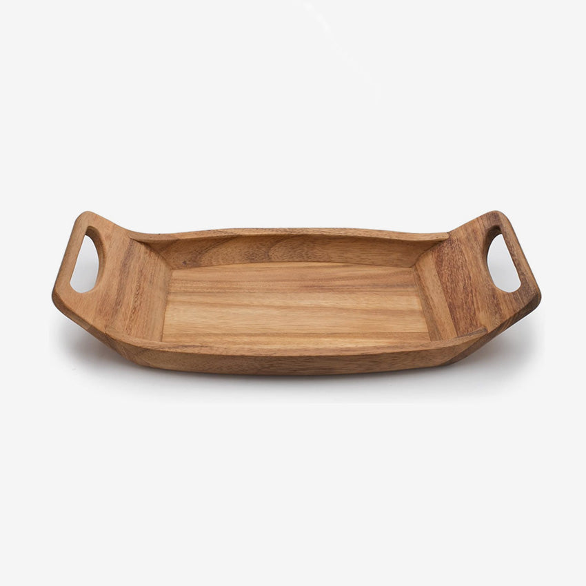 Ironwood | Plateaux de service en bois d'acacia norvégien Saddle