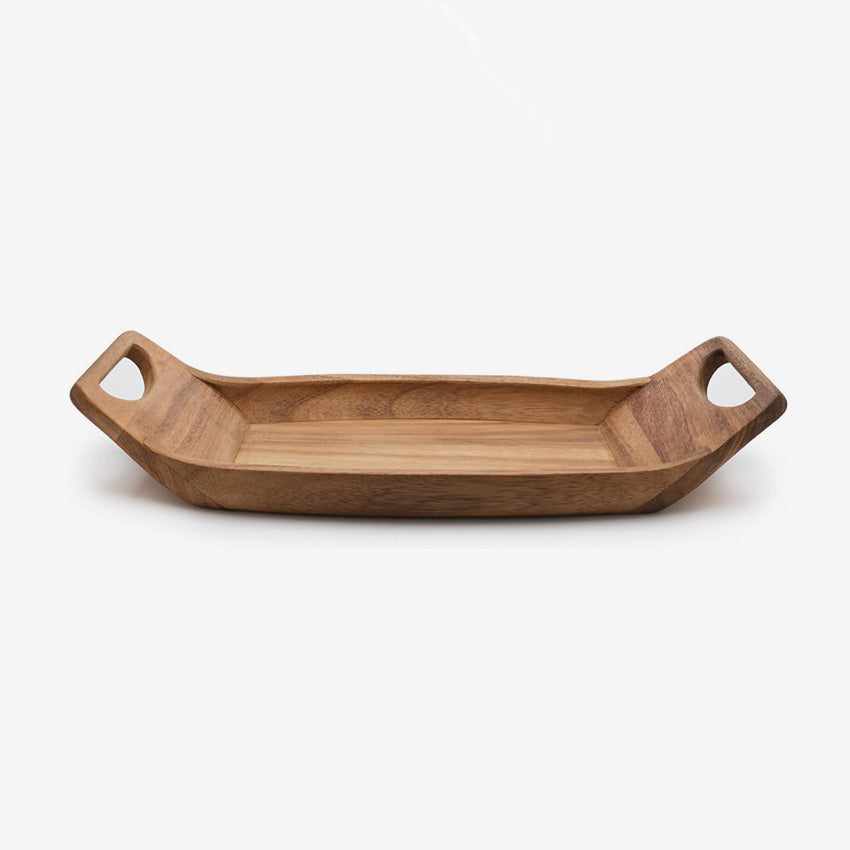 Ironwood | Plateaux de service en bois d'acacia norvégien Saddle