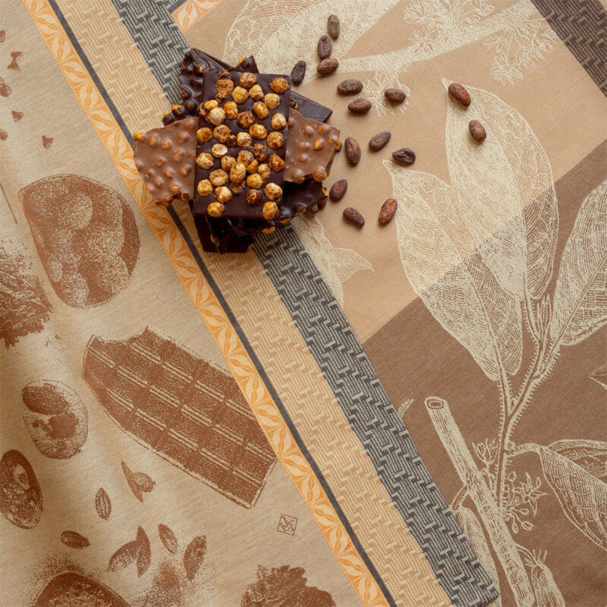 Strofinaccio Da Cucina Le Jacquard Français, Motivo Chocolats Fève Rubis, In Cotone Jacquard, 80x60 Cm, Made In France - 4