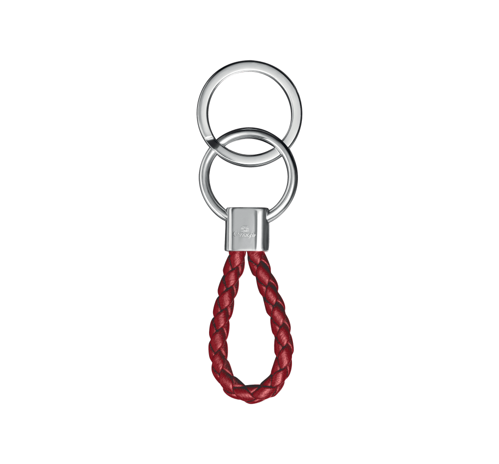 Maison Lipari CHRISTOFLE Duo Complice Red Key Chains Silver-Plated Leather L: 8.5 cm  CHRISTOFLE.
