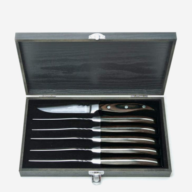 Maison Lipari Steak Knives Set/6 with Casing Espresso  CUISINOX.
