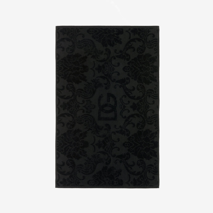Dolce & Gabbana Casa | Black DG Logo Jacquard Bath Mat