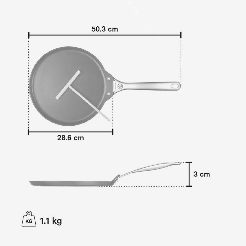 Le Creuset | Poêle à Crêpes Antiadhésive Renforcée Avec Plateau