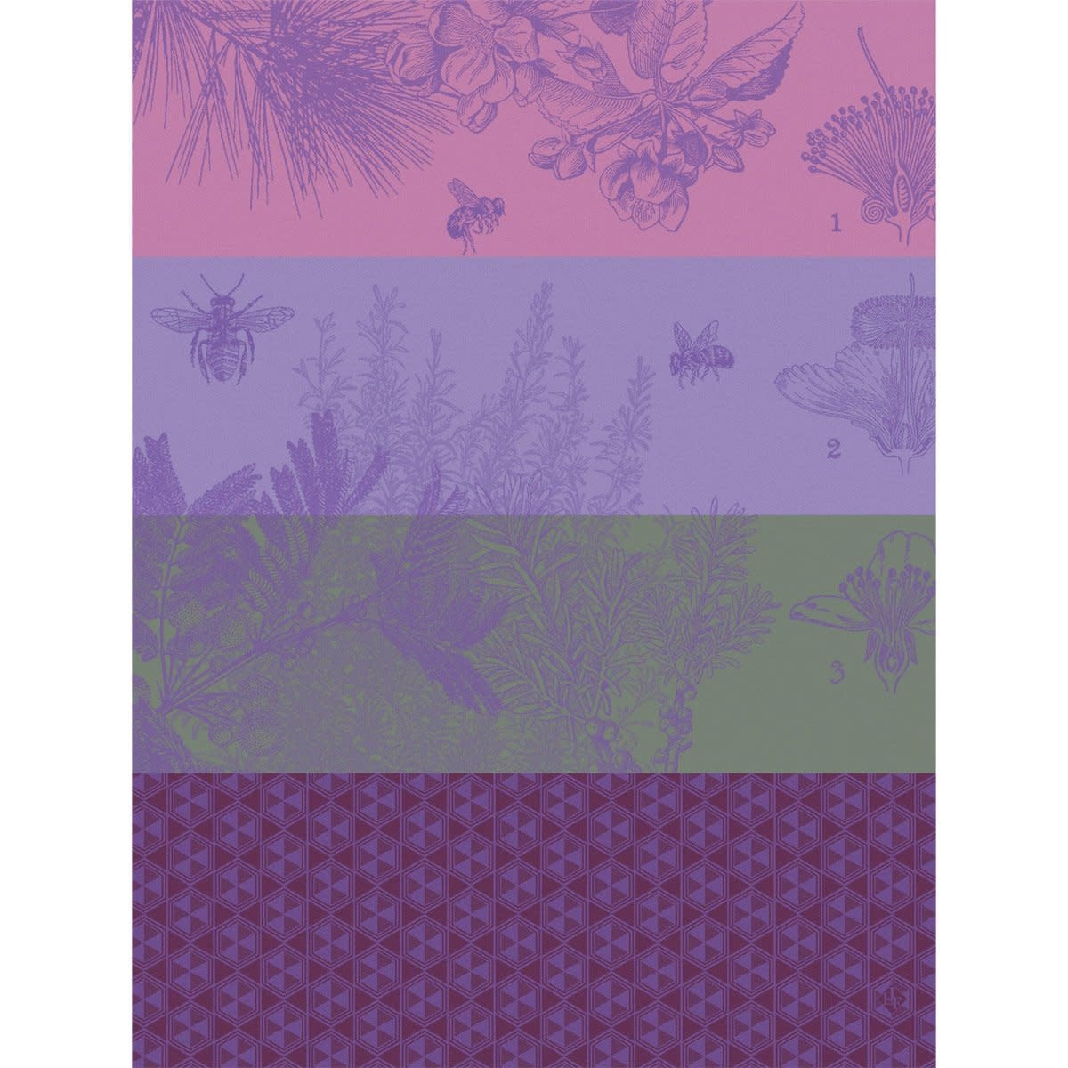 Maison Lipari Miel De Fleurs Tea Towel 24x31" - Purple  LE JACQUARD FRANCAIS.