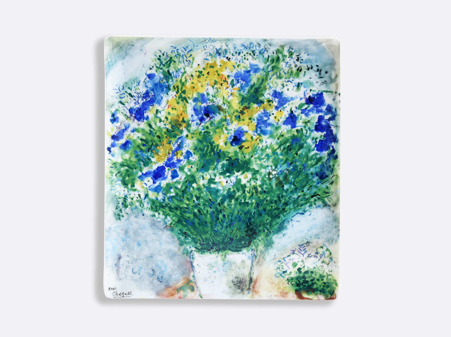 Maison Lipari Les Bouquets De Fleurs - Marc Chagall Rectangular Tray 10.6X9In  BERNARDAUD.