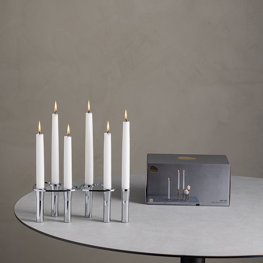 Lind DNA | Metal Steel Curve Candle Holders Gift Set