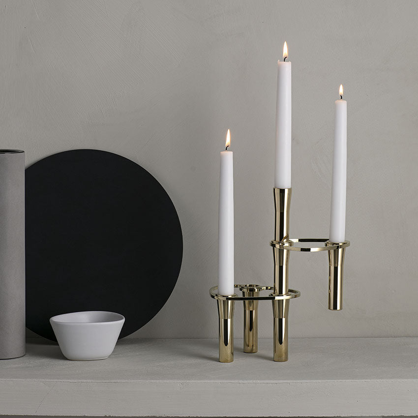 Lind DNA | Gold-Plated Curve Candle Holders Gift Set