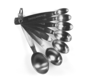 Maison Lipari Measuring Spoons 4/ST Silver (1Tbsp,1tsp,1/2tsp,1/4tsp)  MAISON PLUS.
