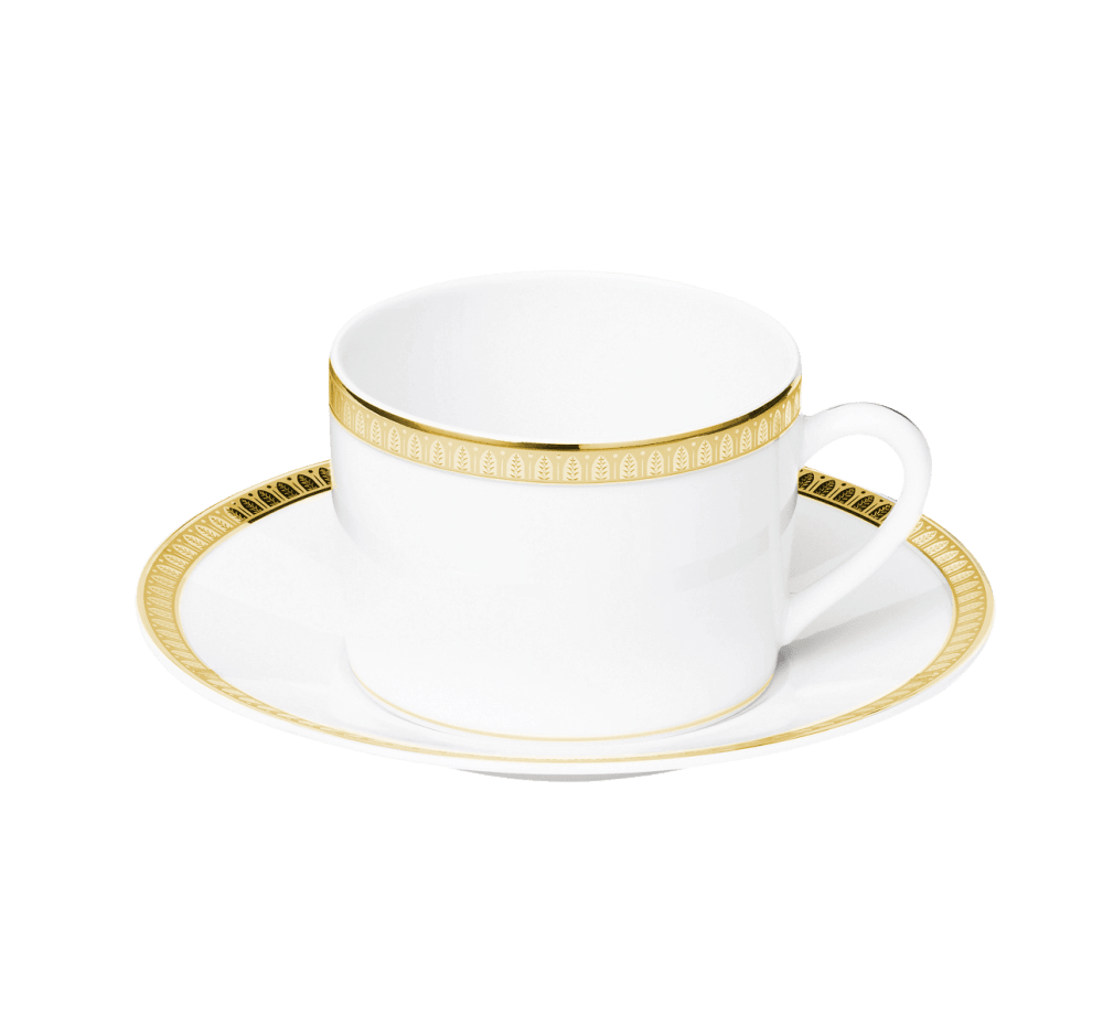 Maison Lipari CHRISTOFLE Malmaison Tea Cup and Saucer Gold Porcelain V: 20 cl  CHRISTOFLE.
