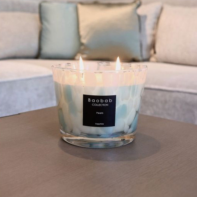 Maison Lipari Sapphire Pearls Scented Candle  BAOBAB COLLECTION.