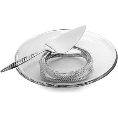 Maison Lipari Braid Pedestal Cake Plate With Server  NAMBE.