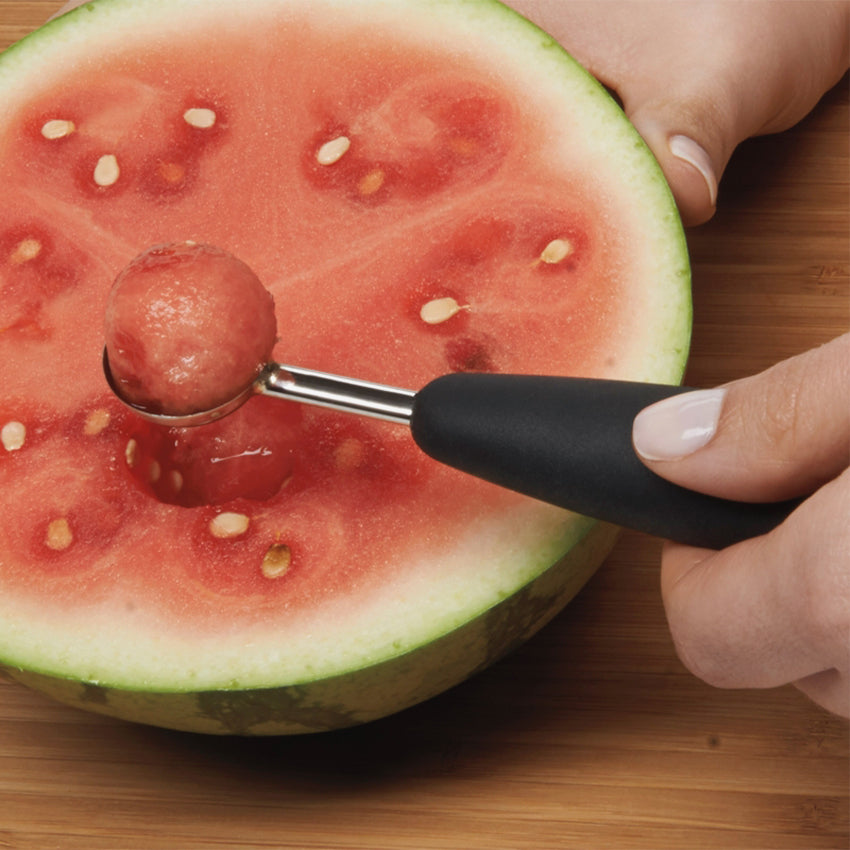 Oxo | Boule à melon double en acier inoxydable noir L : 9 in
