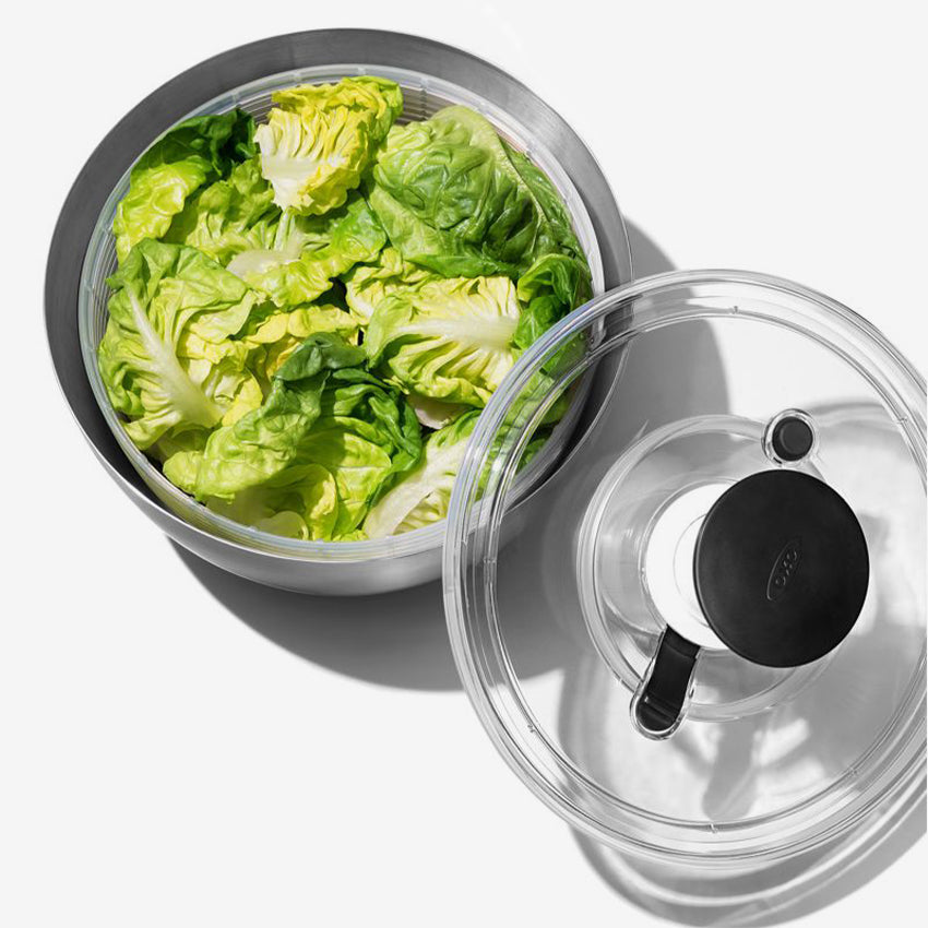 Oxo | Essoreuse à salade en acier inoxydable Acier inoxydable 10.5x10.5x8 in