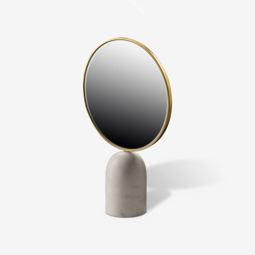 Polspotten | Miroir rond avec base en marbre