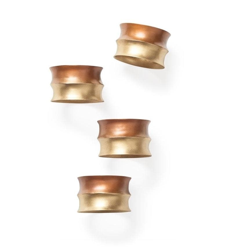 Maison Lipari Set of 4 Campania Napkin Rings - Copper  SFERRA.