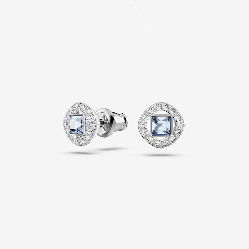 Swarovski | Una Angelic Square-Cut Rhodum Plated Stud Earrings