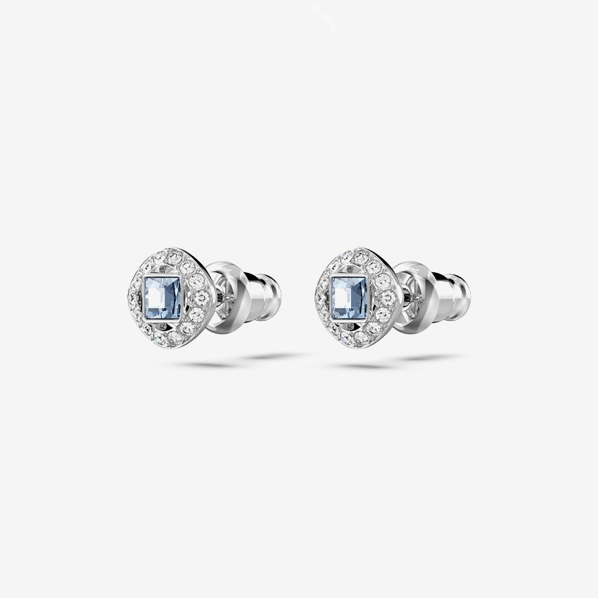 Swarovski | Una Angelic Square-Cut Rhodum Plated Stud Earrings