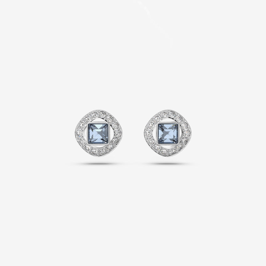 Swarovski | Una Angelic Square-Cut Rhodum Plated Stud Earrings