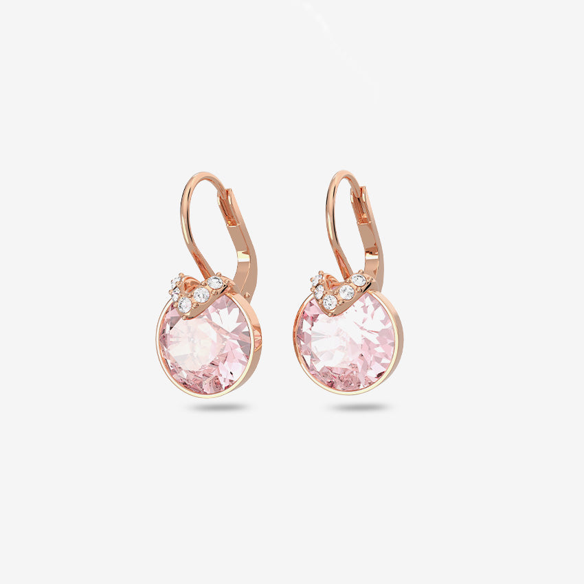 Swarovski | Bella V Round-Cut Gold-Plated Drop Earrings
