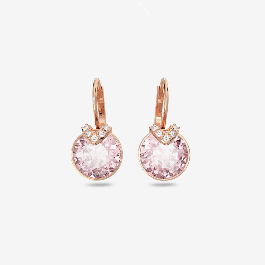 Swarovski | Bella V Round-Cut Gold-Plated Drop Earrings