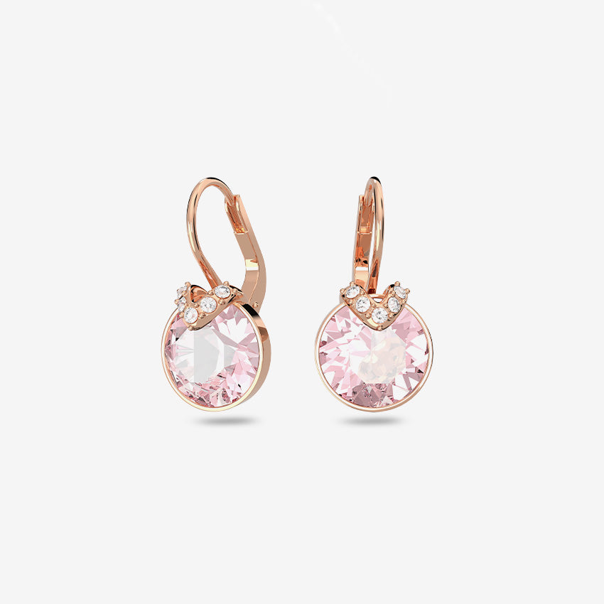 Swarovski | Bella V Round-Cut Gold-Plated Drop Earrings