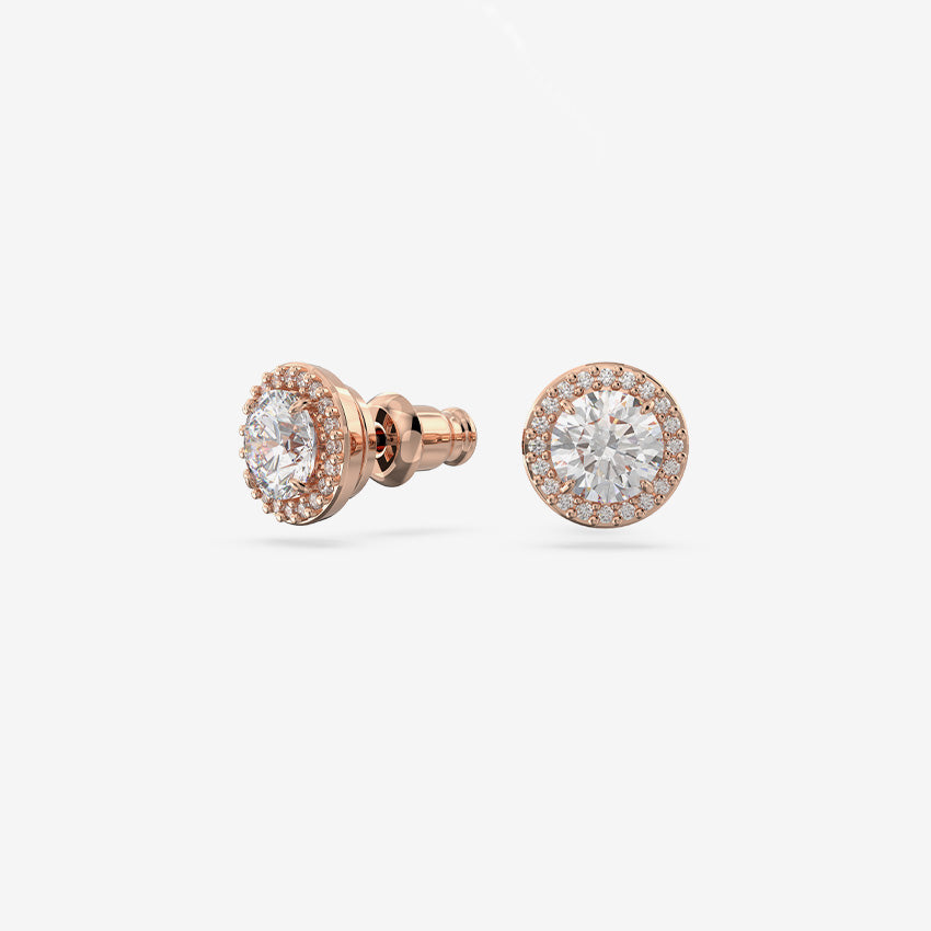 Swarovski | Constella Round-Cut Gold-Plated Pavé Stud Earrings