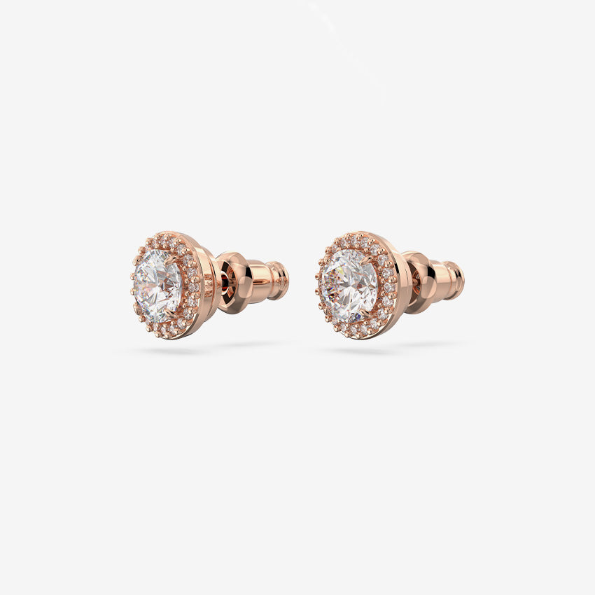 Swarovski | Boucles d’oreilles boutons Una Angelic pavées plaquées or à cristal rond