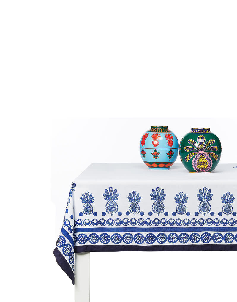 Maison Lipari LA DOUBLE J Medium Tablecloth | Linen | Ananas | 180x280 cm  LA DOUBLE J.