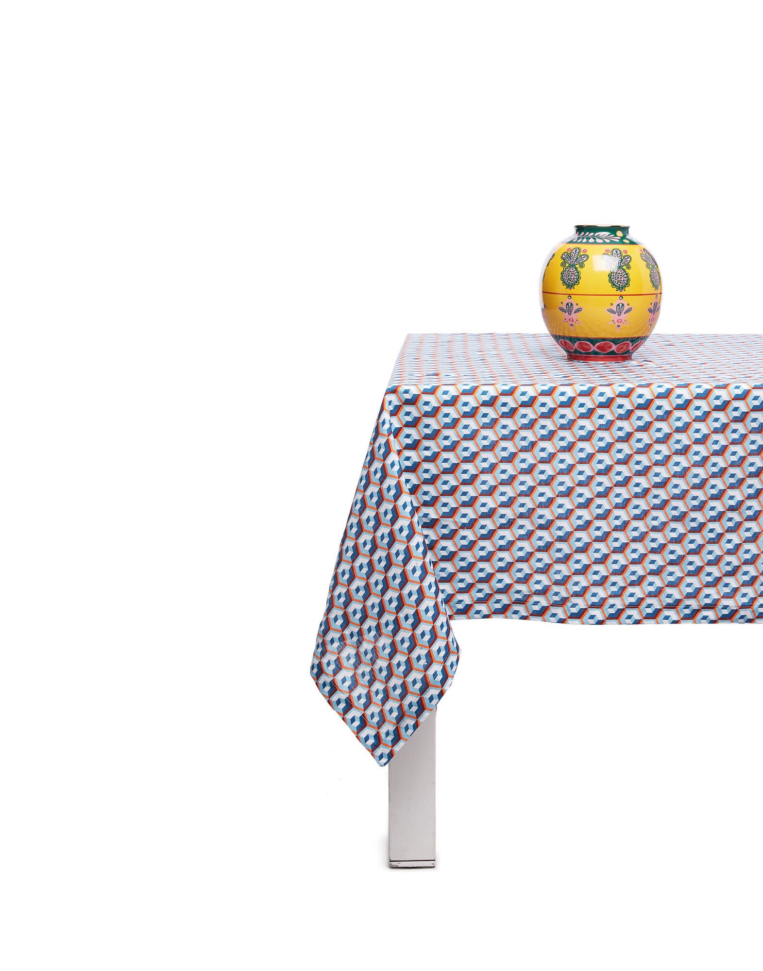 Maison Lipari LA DOUBLE J Large Tablecloth | Linen | Confetti Blu | 180x350 cm  LA DOUBLE J.