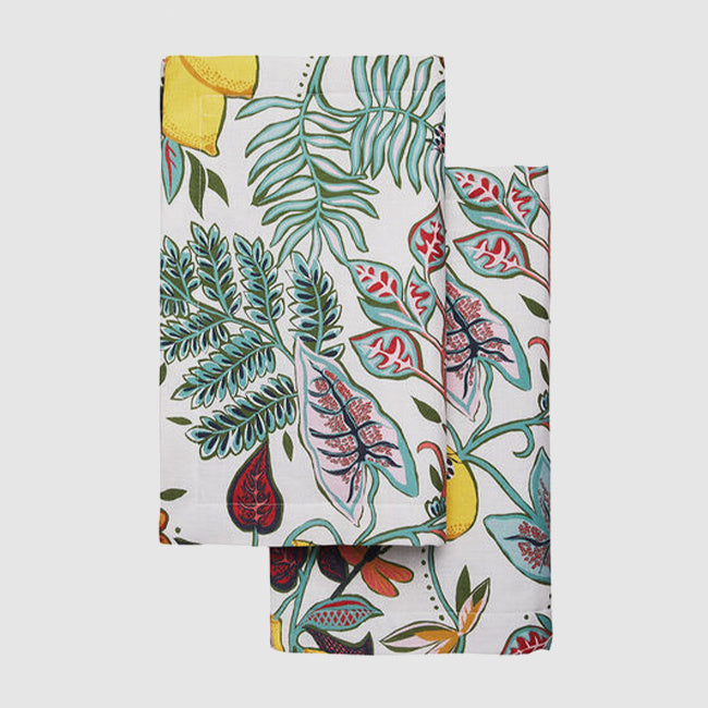 Maison Lipari Botanical Print Linen Tablemat 35X45cm Set of 2  LA DOUBLE J.
