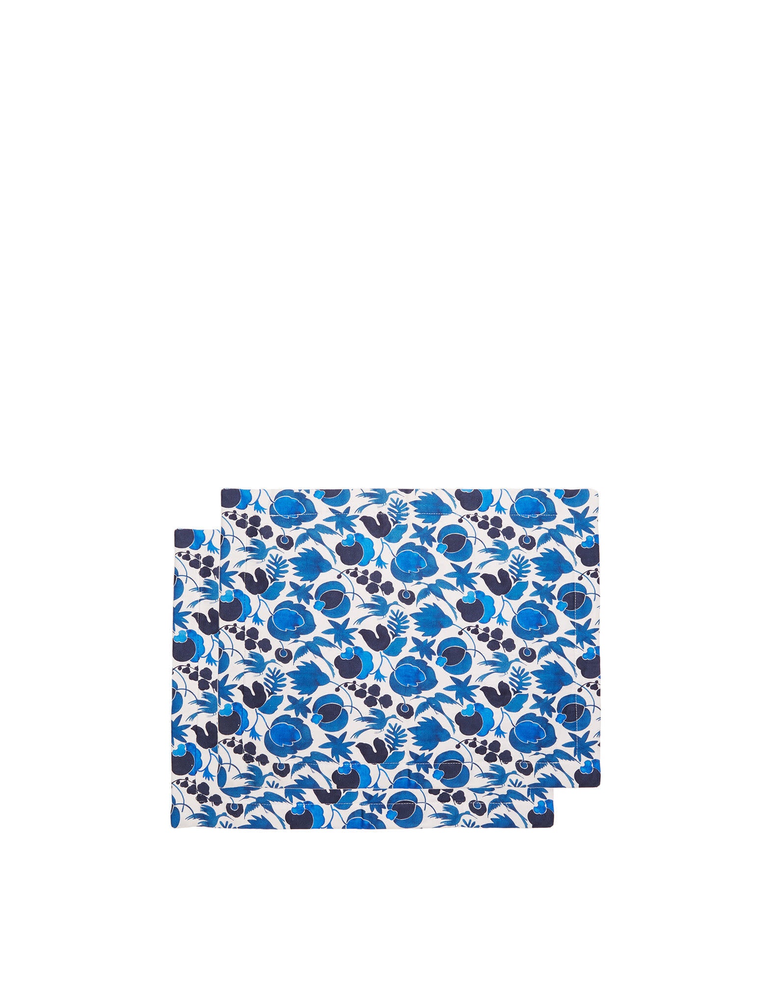 Maison Lipari LA DOUBLE J Placemat Set of 2 | Linen | Wildbird Blu Small | 35x45 cm  LA DOUBLE J.