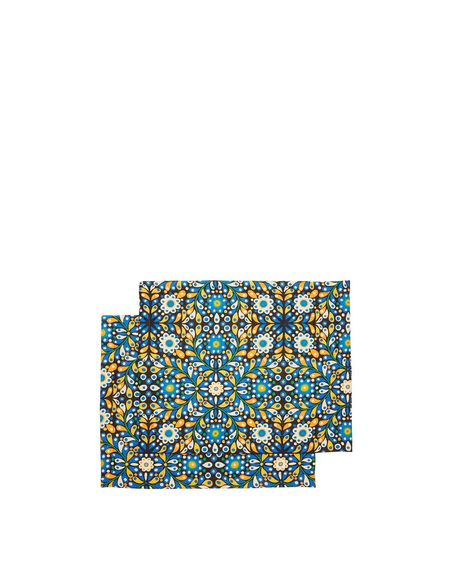 Maison Lipari LA DOUBLE J Placemat Set of 2 | Linen | Confetti Blu | 35x45 cm  LA DOUBLE J.