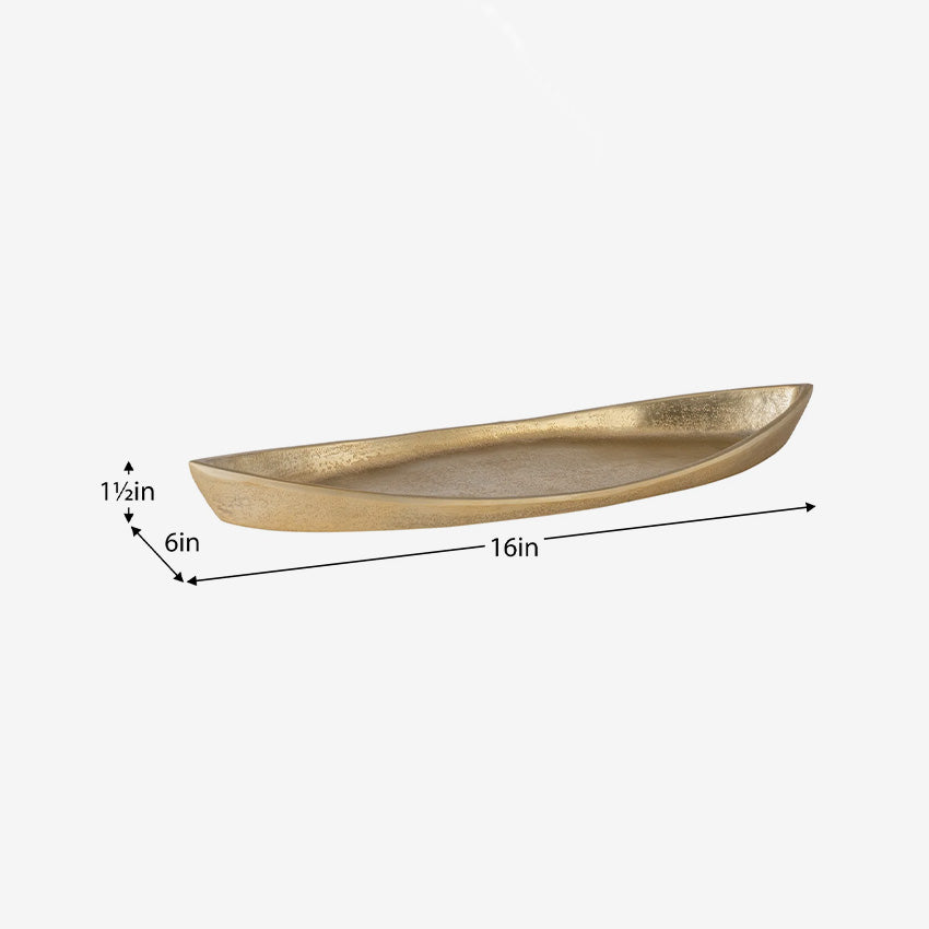 Torre & Tagus | Canoe Wide Aluminum Decor Platter