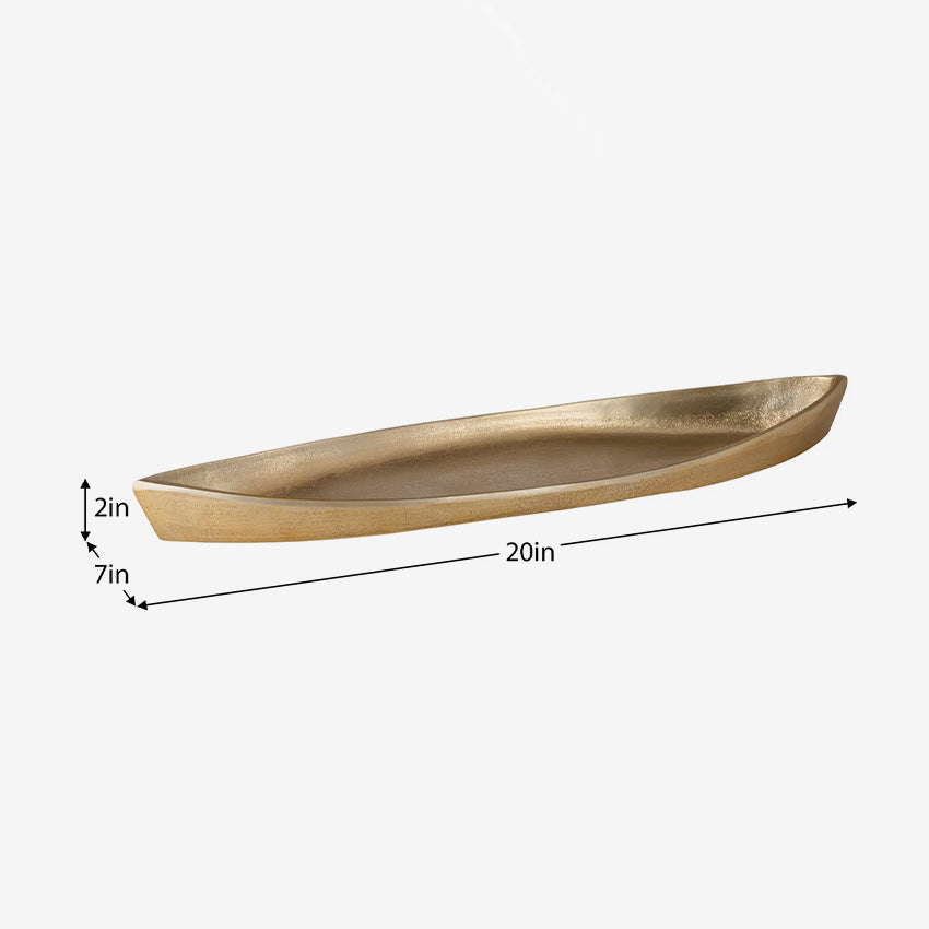 Torre & Tagus | Canoe Wide Aluminum Decor Platter
