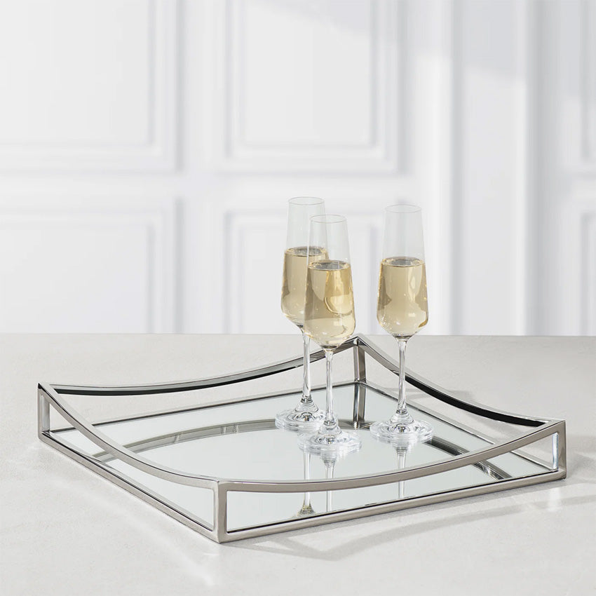 Torre & Tagus | Lux Contour Stainless Steel Mirror Tray