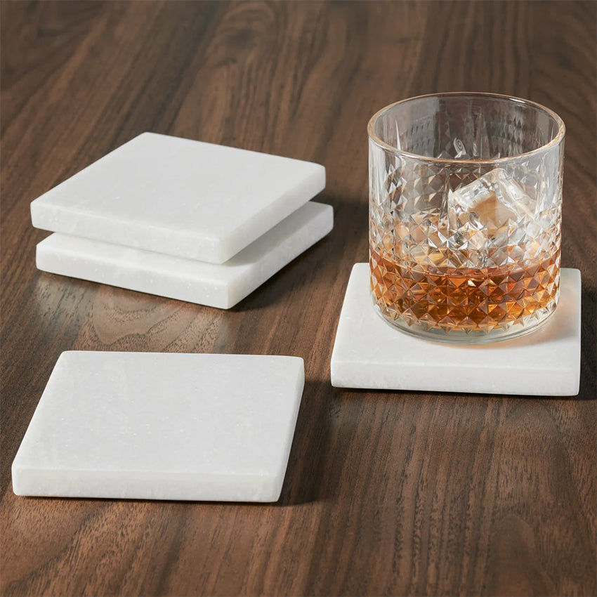 Torre & Tagus | Marble 4 Piece Coaster Set