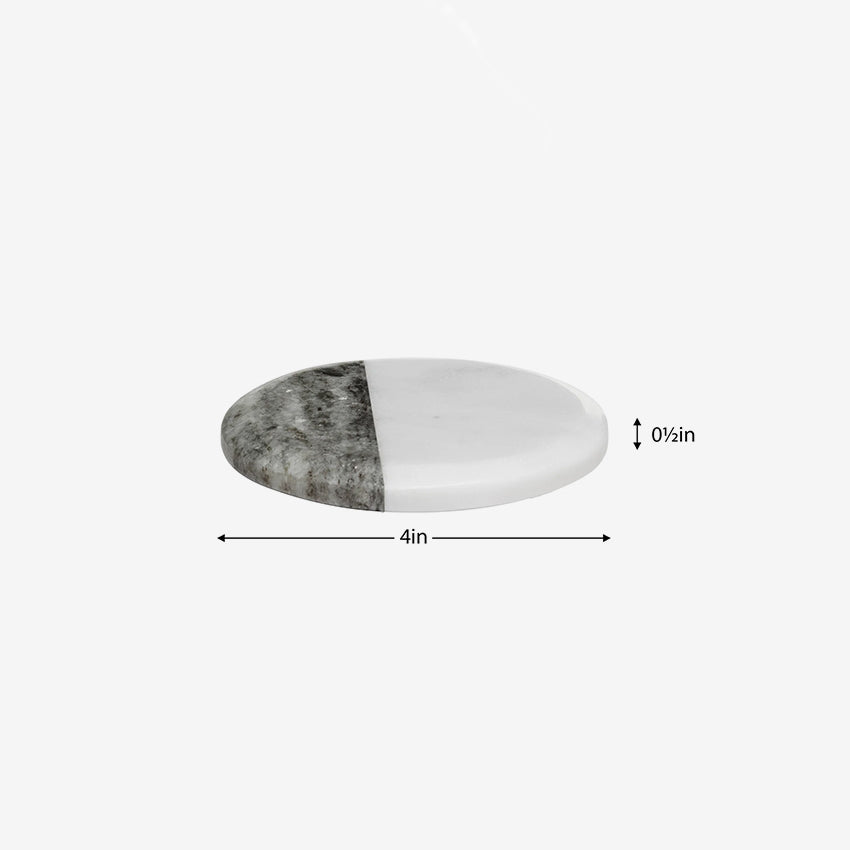 Torre & Tagus | Two Tone Marble Coasters 4 Piece Set - Round