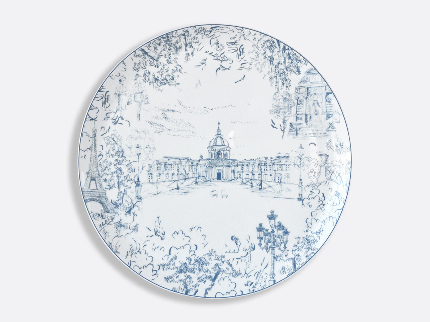 Maison Lipari Tout Paris Round Tart Platter - White & Blue  BERNARDAUD.