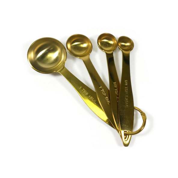 Maison Lipari Measuring Spoons Set of 4 Gold 1tbsp,1tsp,1/2tsp,1/4tsp  MAISON PLUS.