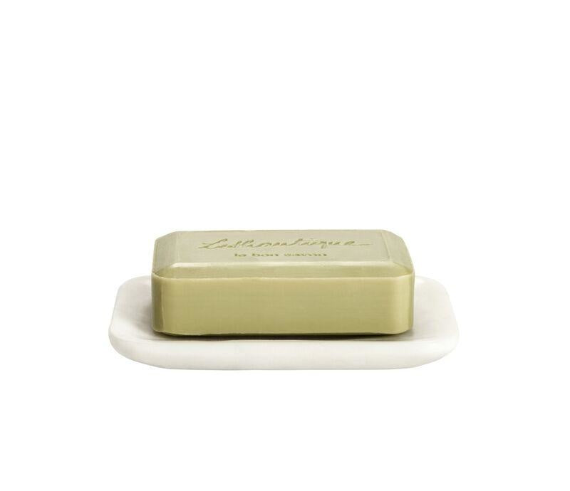 Maison Lipari Rounded Marble Soap Dish - White  BELLE DE PROVENCE.