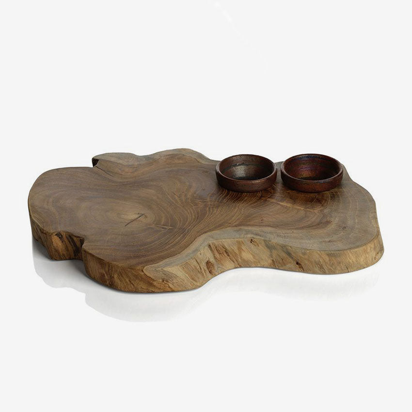 Zodax | Bali Teak Root Serving Board with Condiment Bowls